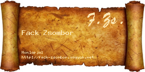 Fack Zsombor névjegykártya